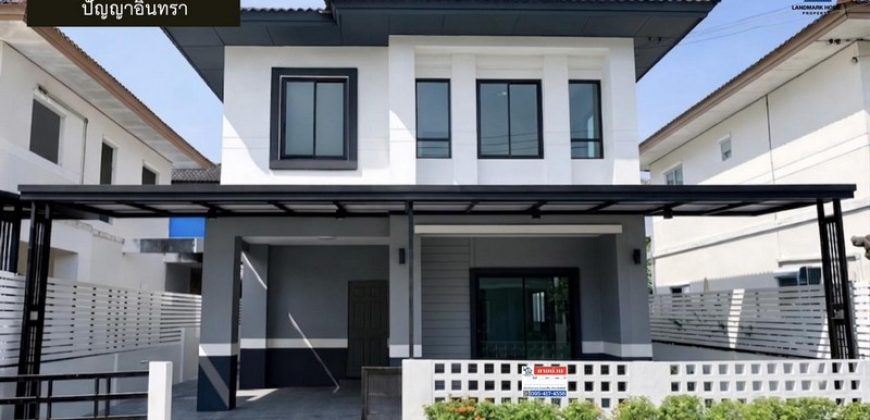 LM26-0049 ขายบ้านเดี่ยว 2 ชั้น พร้อมพัฒน์ 1 ปัญญาอินทรา รามอินทรา เนื้อที่ 35 ตรว 3 นอน 2 น้ำ ตกแต่งสวย สภาพใหม่มาก