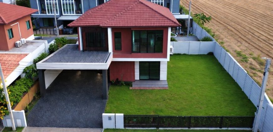 บ้านเดียว รีโนเวทใหม่ ใกล้ทางด่วนจตุโชติ ใหญ่ที่สุด 86 ตร.ว แปลงมุม โครงการ เดอะริคโค้ เรสซิเดนซ์ วงแหวนฯ–หทัยราษฎร์