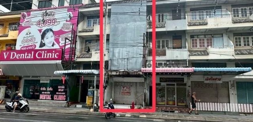 ขาย อาคารพาณิชย์ พื้นที่ใช้สอย 250 ตร.ม.ทำเลทอง ถนนพัทยาใต้ ใจกลางเมือง ราคา 12.5 ล้าน