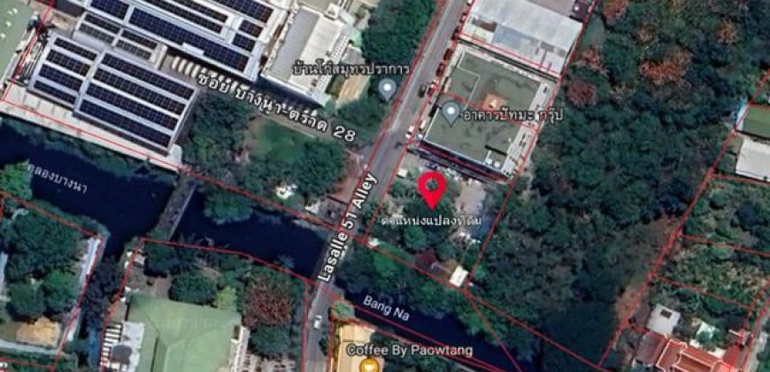 ให้เช่าที่ดิน307ตร.ว.ซอยบางนา-ตราด28เข้า-ออกซอยลาซาล51ได้ตรงข้ามโรงงานแพรนด้าจิวเวอรี่