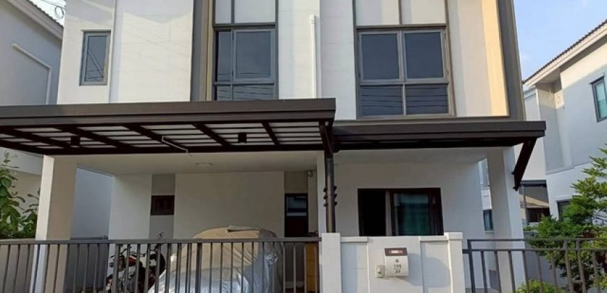 ขายบ้านเดี่ยว 2 ชั้น 40 ตรว. 4 ห้องนอน หมู่บ้าน SENSE บางนา-สุวรรณภูมิ ซอยกิ่งแก้ว 29 สไตล์สแกนดิเนเวียน สภาพใหม่พร้อมเข้าอยู่