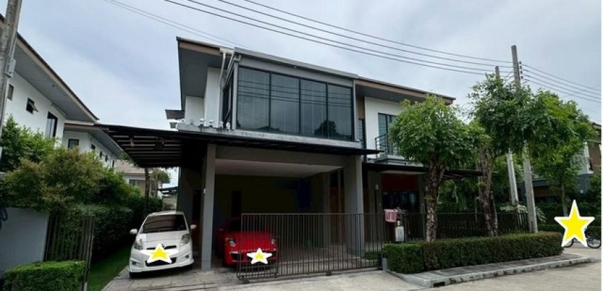 ให้เช่าบ้านเดี่ยว 2 ชั้นแปลงมุม 64 ตรว. 4 ห้องนอน บ้านลุมพินี สวนหลวง ถนนเฉลิมพระเกียรติ ร.9